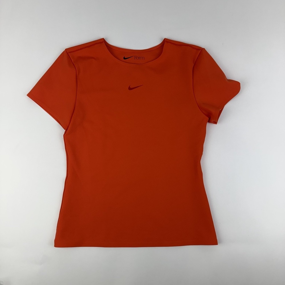 New Womens Nike Form Orange Athletic Gym Short Sleeve T-Shirt Size XSmall
